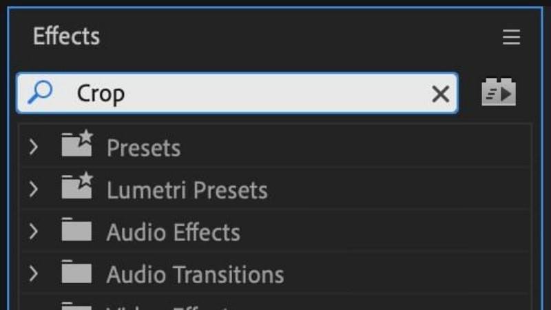 How to find the crop tool Premiere Pro