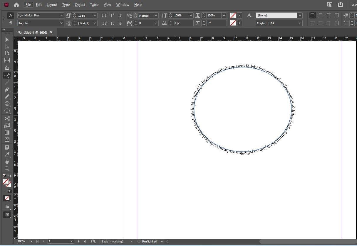 Curve Text in InDesign