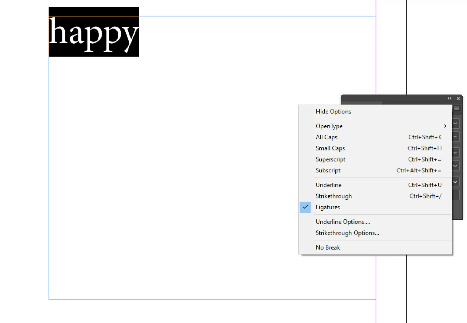 InDesign Underline Options