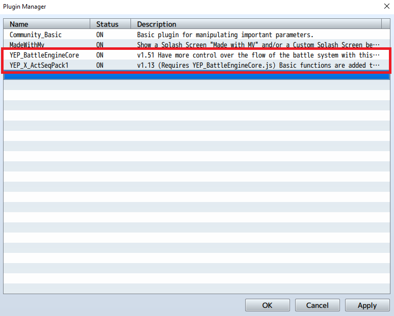 Plugin Manager Window