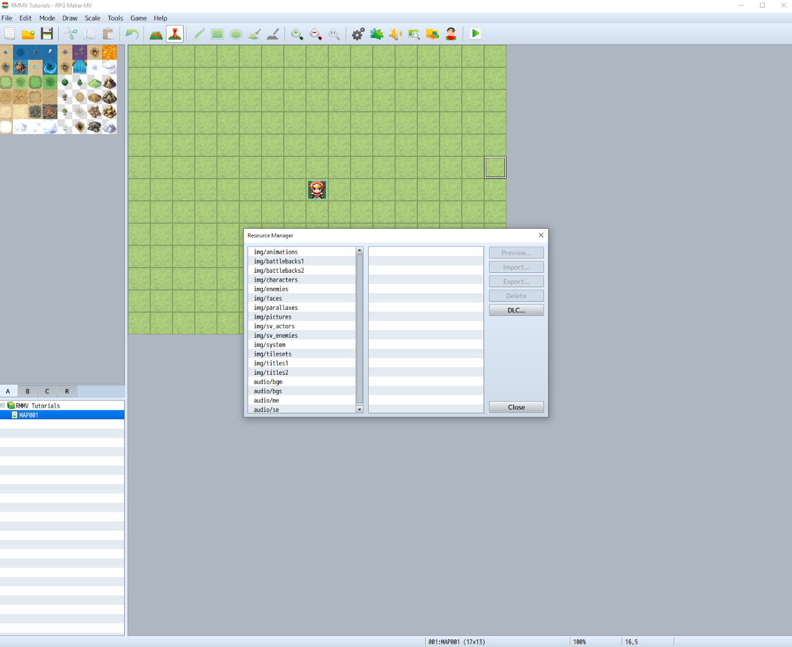 RPG Maker Resource Manager Window