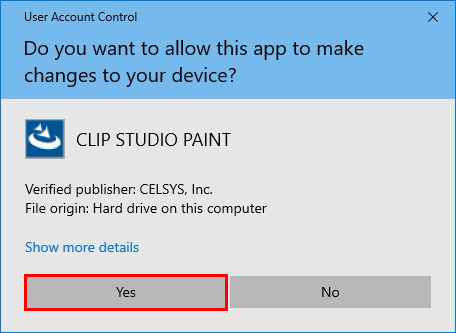 User Account Control Screen