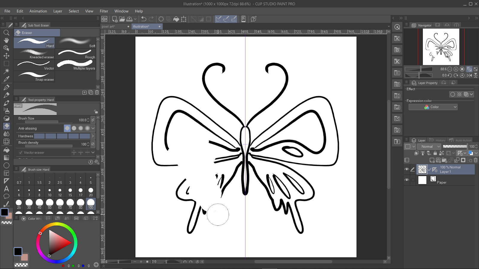 Eraser Tool in Clip Studio Paint