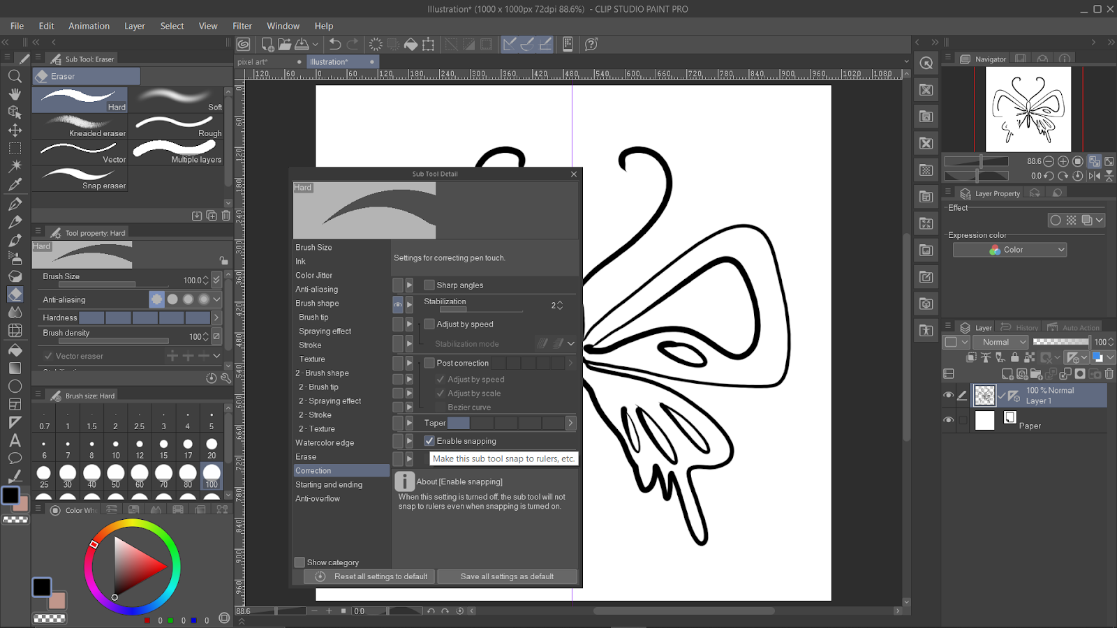 Correction in Clip Studio Paint