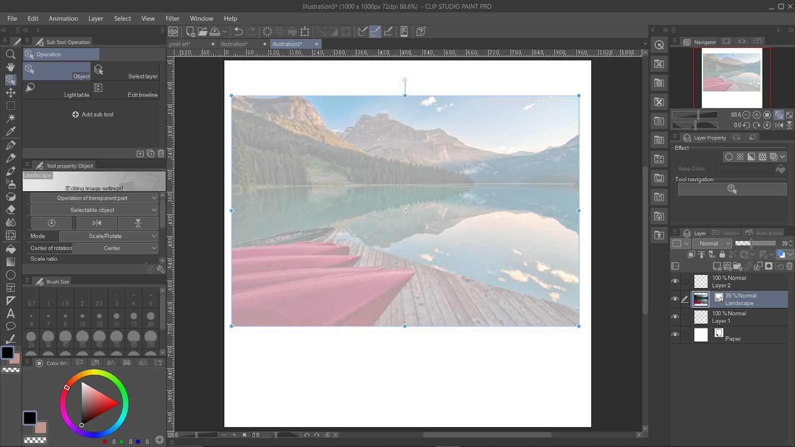 Operation Menu in Clip Studio Paint