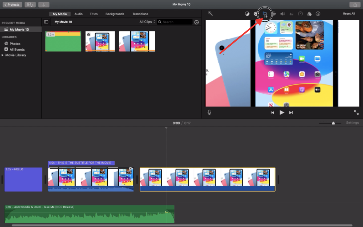 Crop Option in iMovie