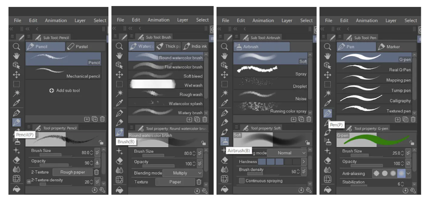 Clip studio color tools