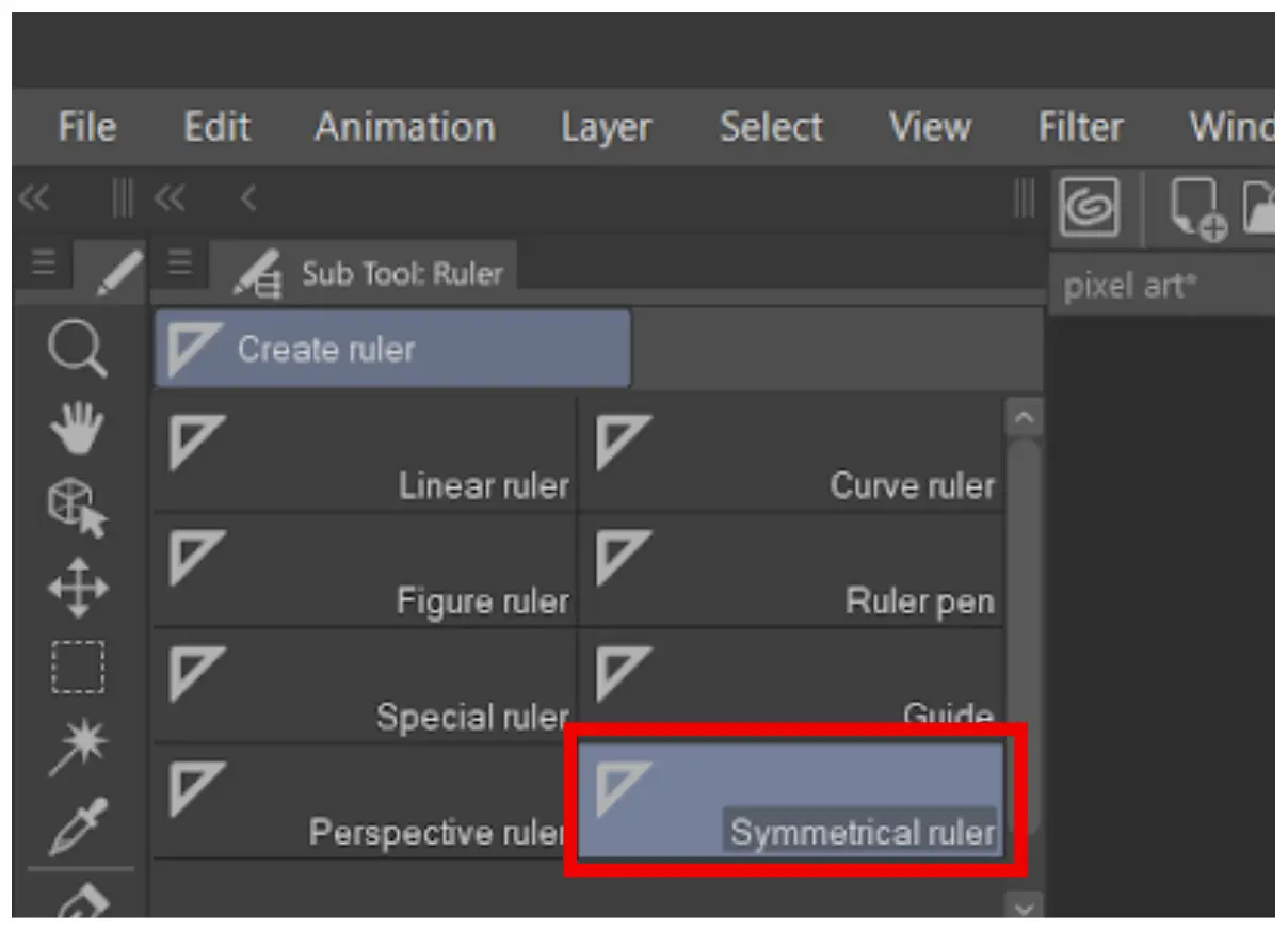 Symmetrical Ruler in Clip Studio Paint