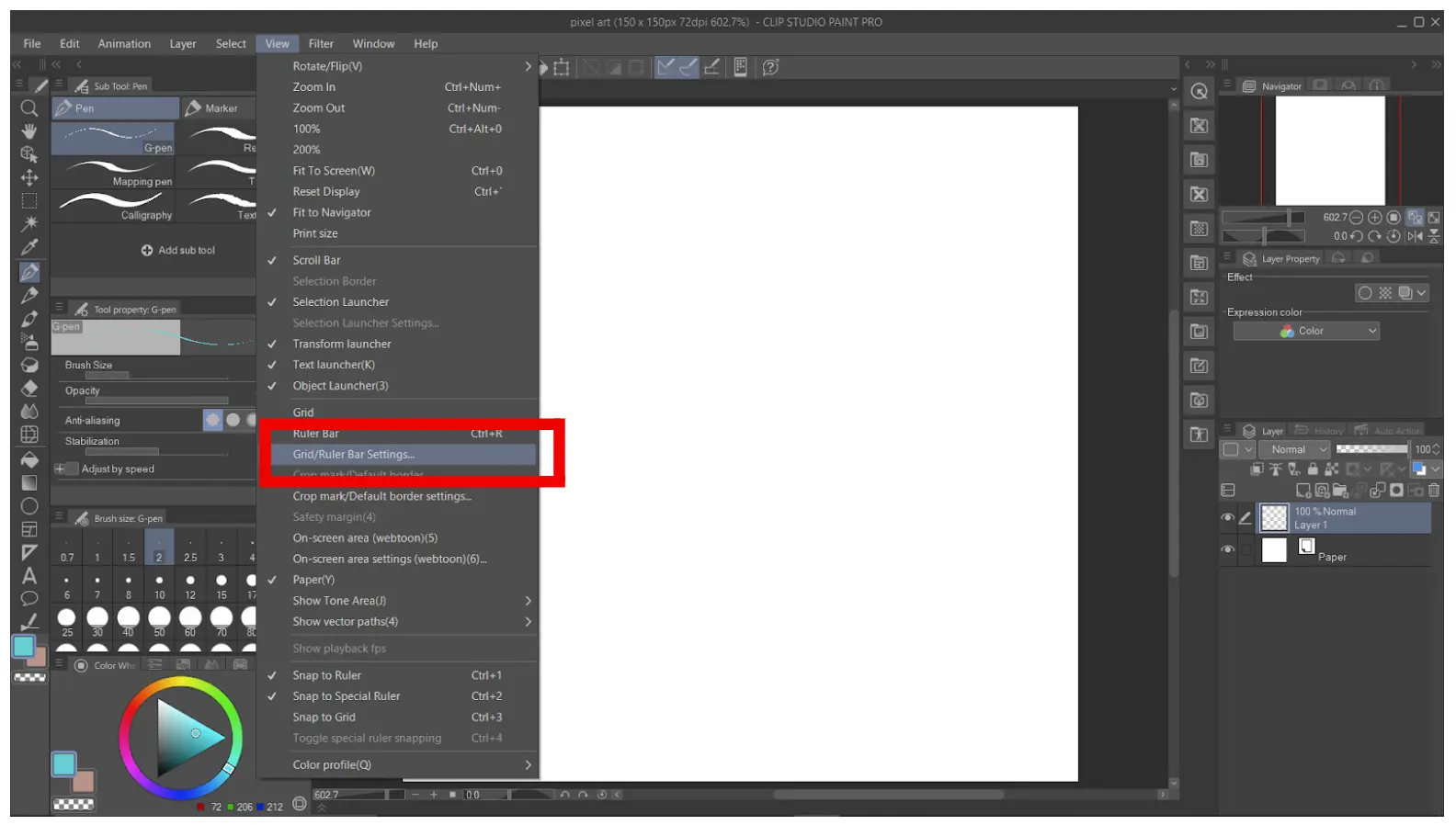 Grid/Ruler Bar Setting CSP