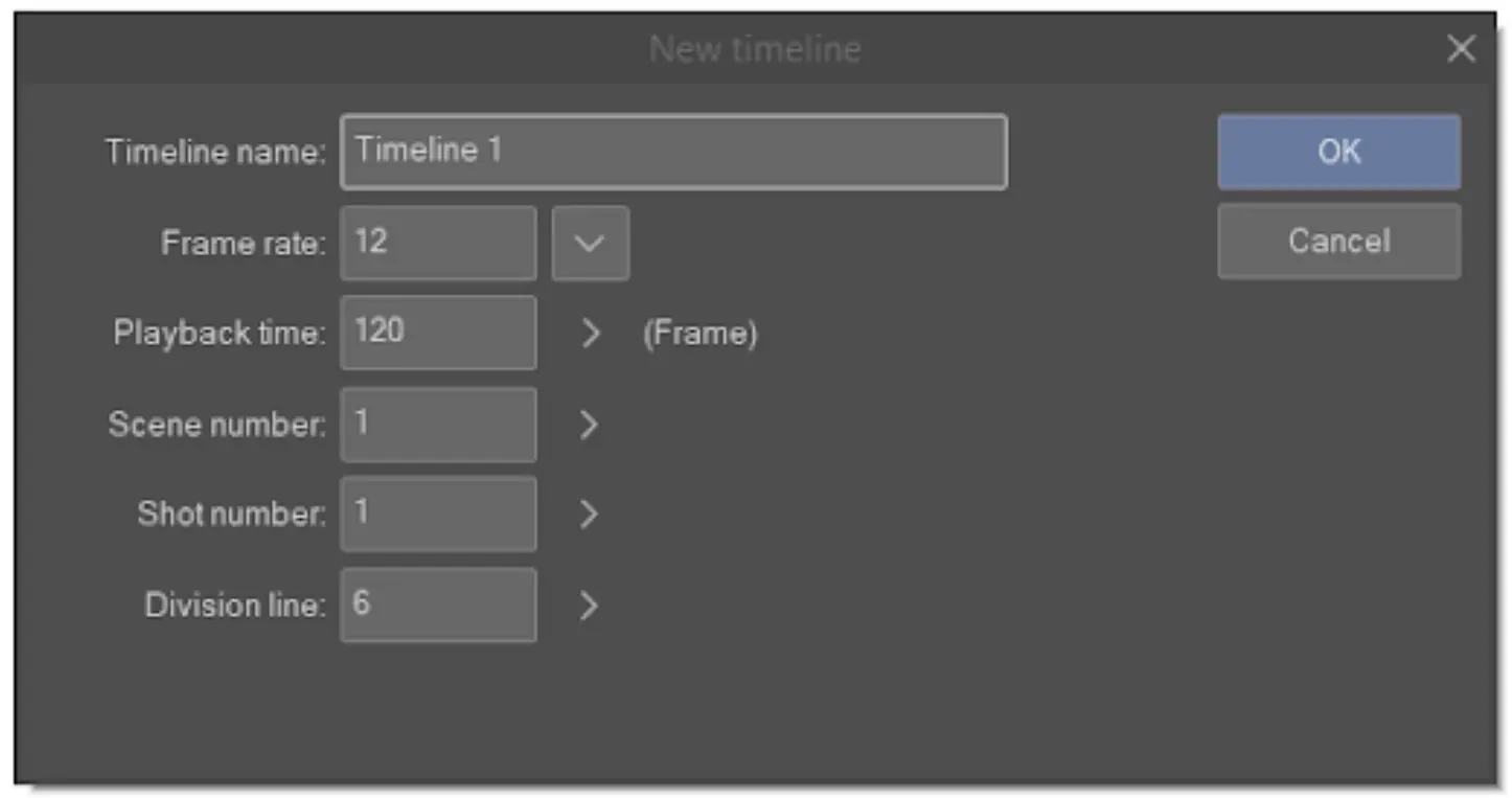 New timelime settings