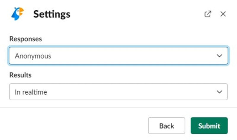 select poll anonymity and time