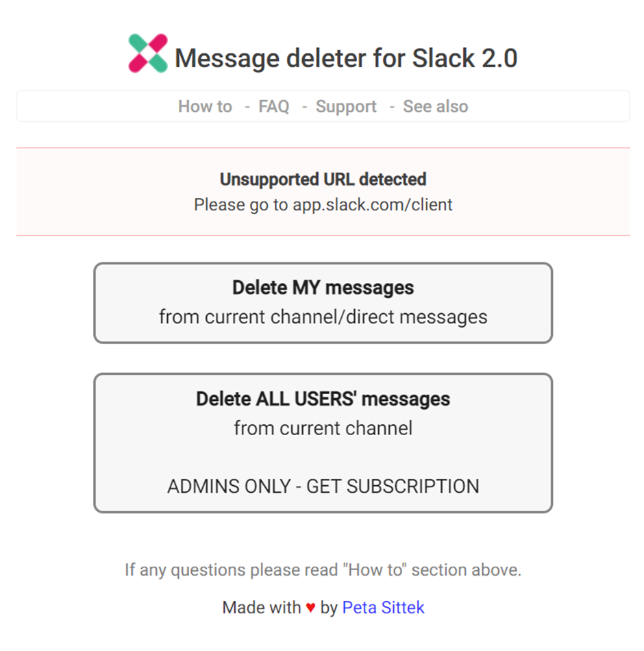 choose between "Delete MY Messages" and "Delete ALL USERS' Messages" from the current channel