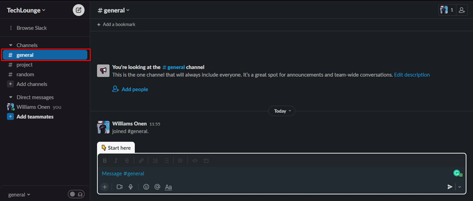 Launch the chat or channel to which you wish to send a GIF.