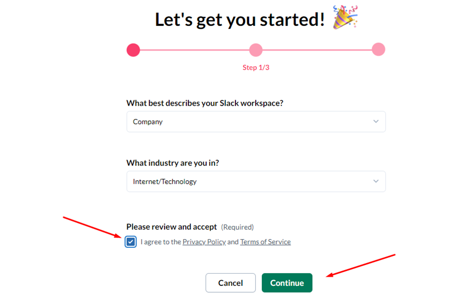click continue 
