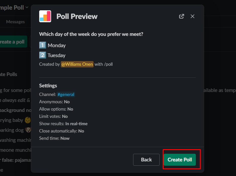 create poll