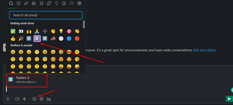voting buttons on slack
