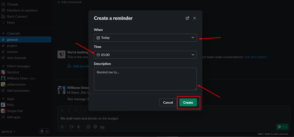 create reminder