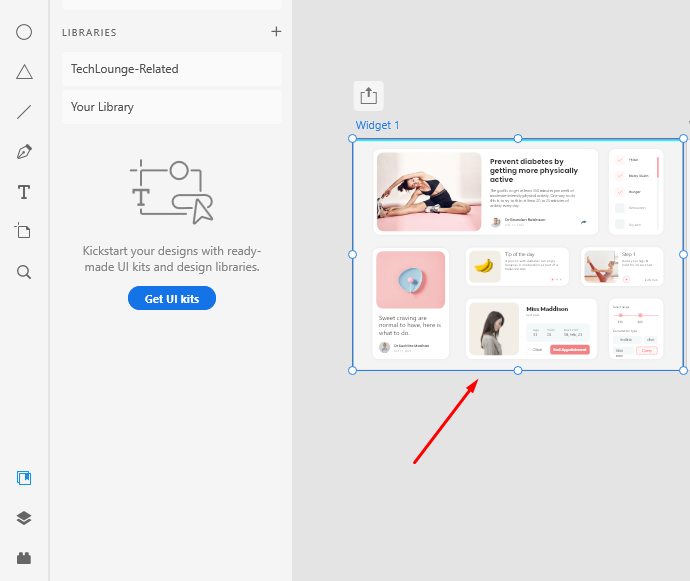 select the artboard by clicking on its name or by Ctrl-clicking (Windows) or ⌘-clicking (Mac)
