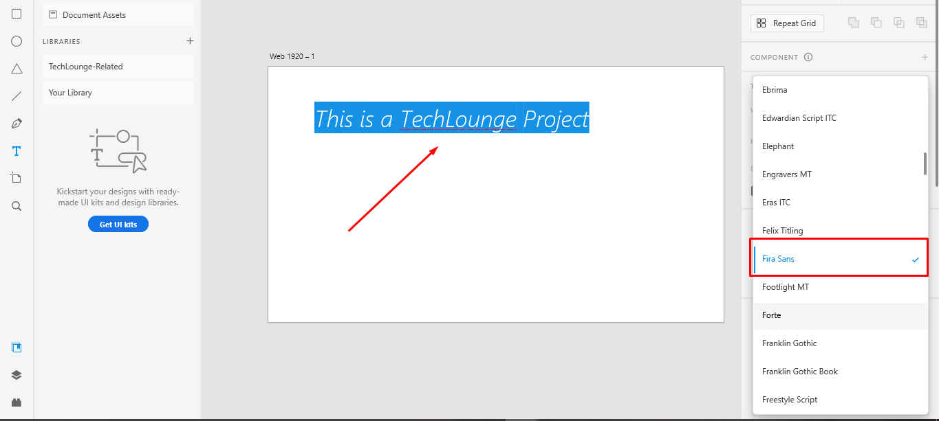 find all your fonts in the Active Fonts list
