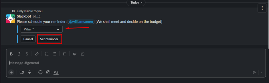 click set reminder