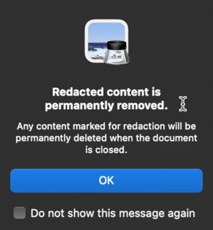 Click on the “OK” button