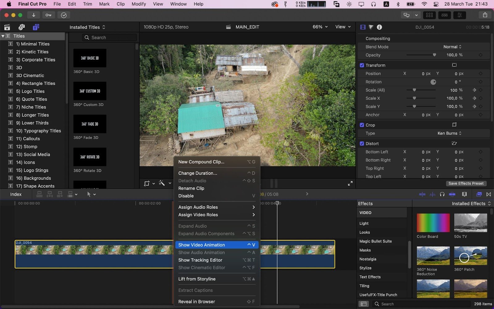 Final Cut Pro Show Video Animation