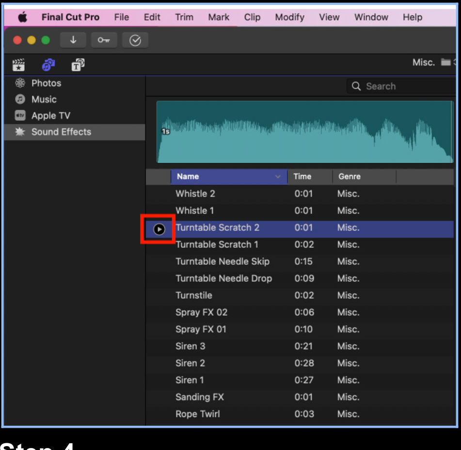 Sound preview 