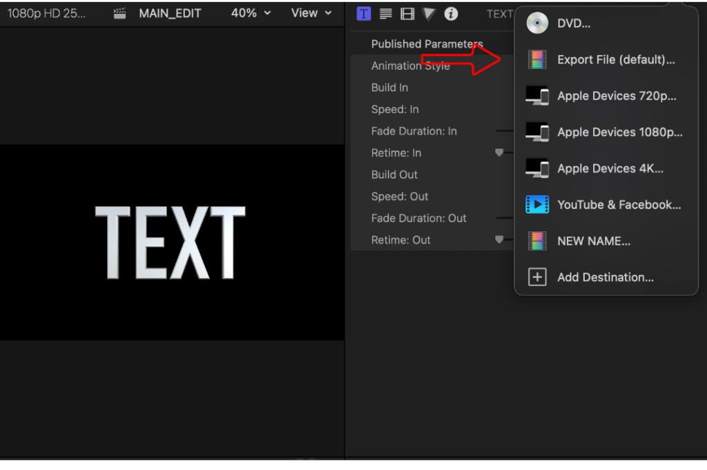 Export video 