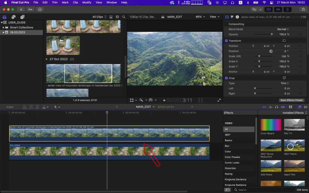 Split screen effect 