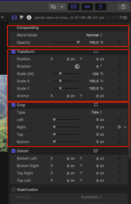 Crop video section 