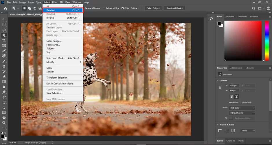 Select Menu Photoshop