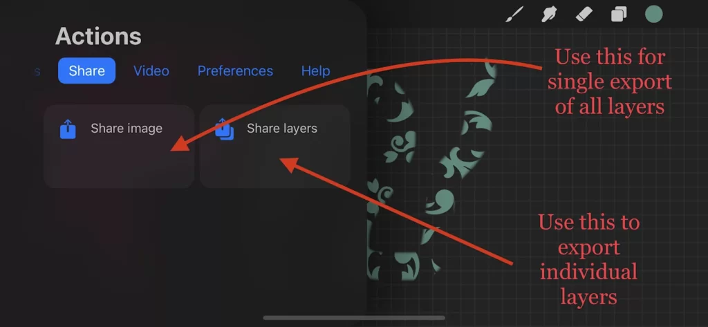 export layers procreate