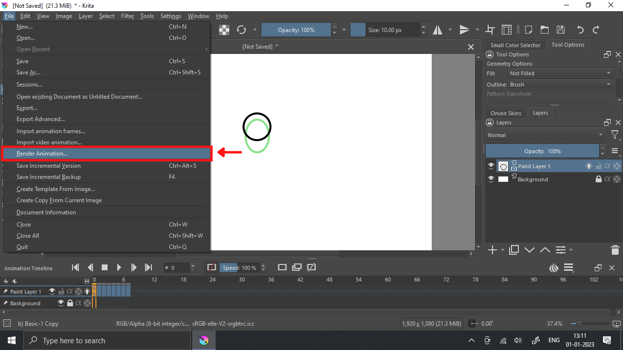 Render Animation in Krita