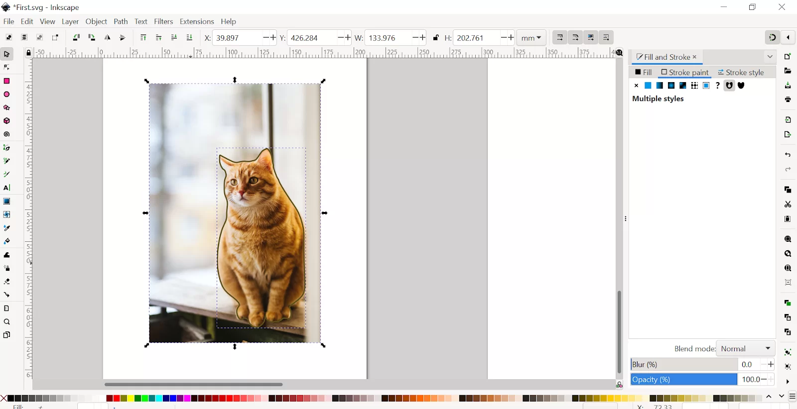 Select Outline of Image in Inkscape