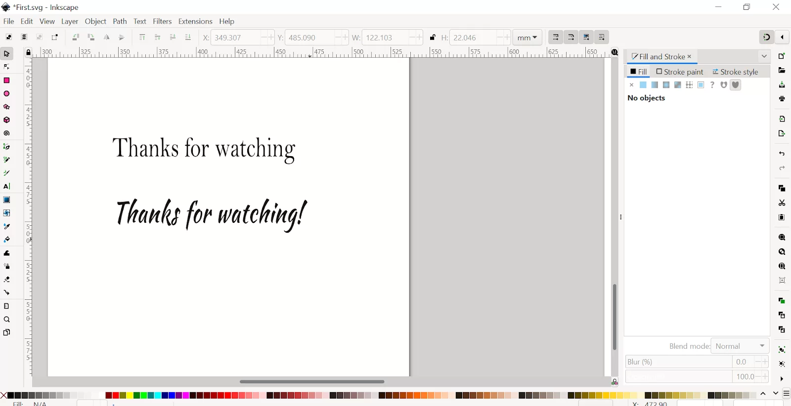 New Font in Inkscape