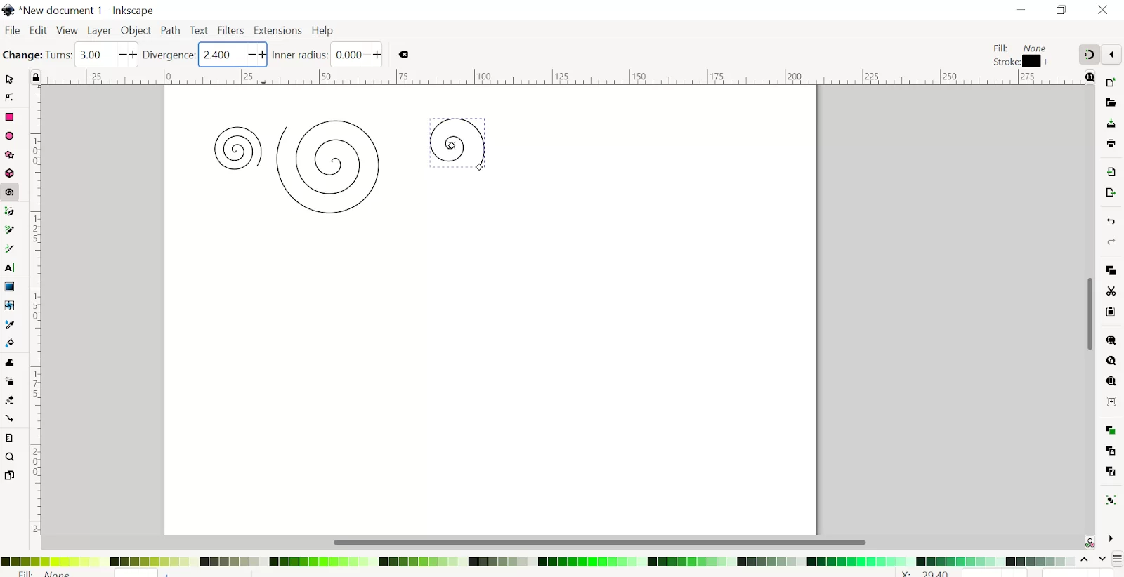 Inkscape Spiral