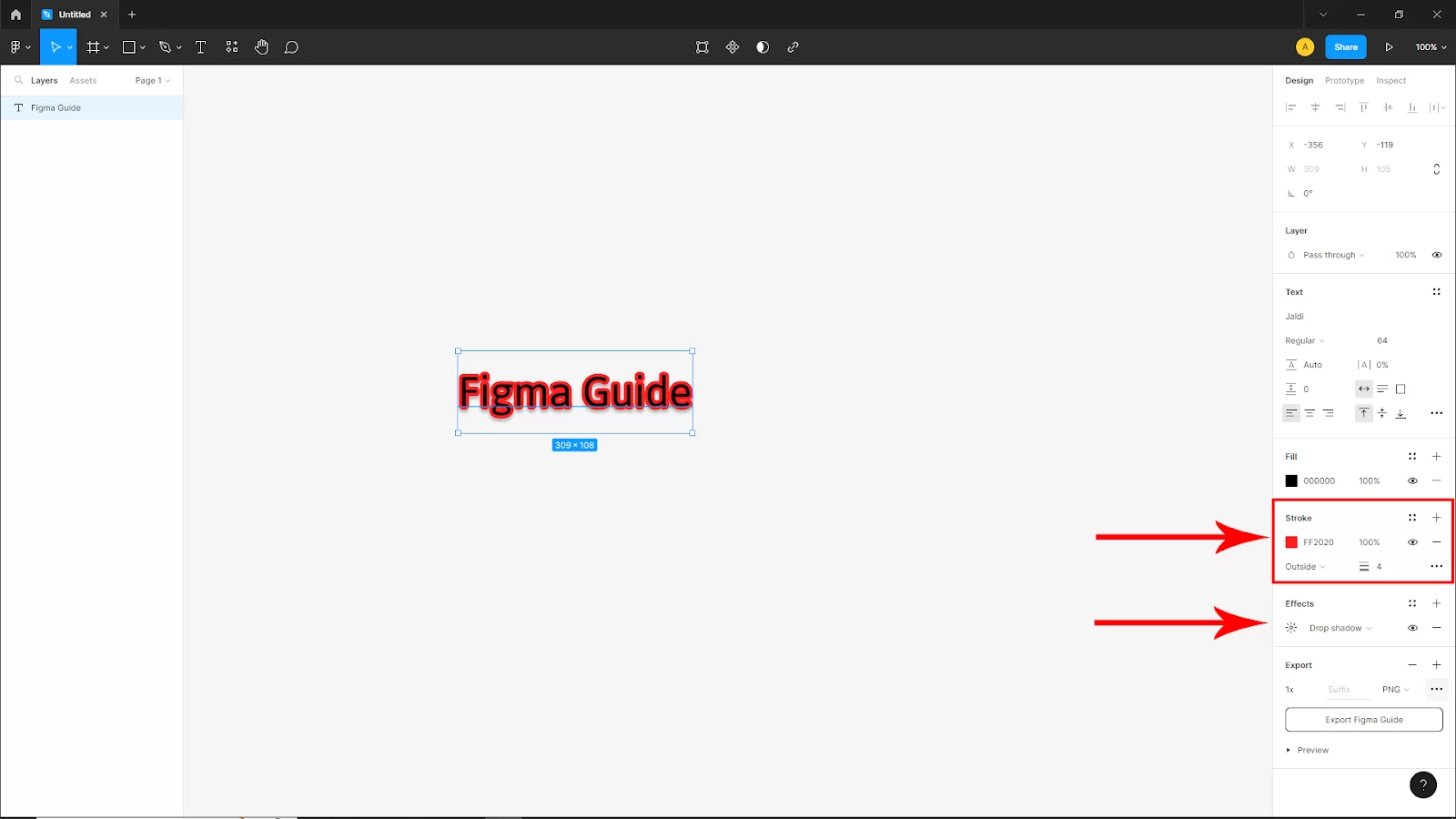 Text color settings figma