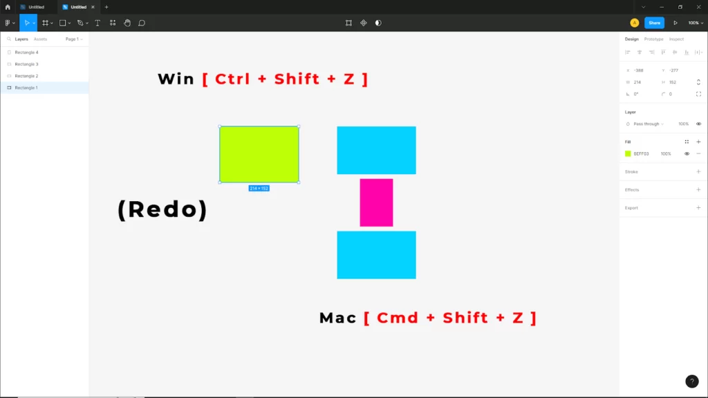 redo short cut figma mac