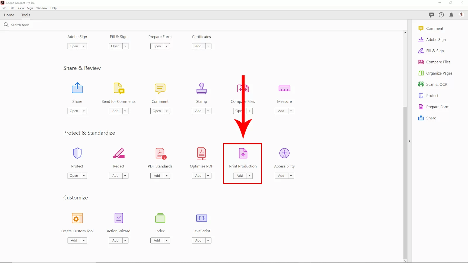 Print Production option