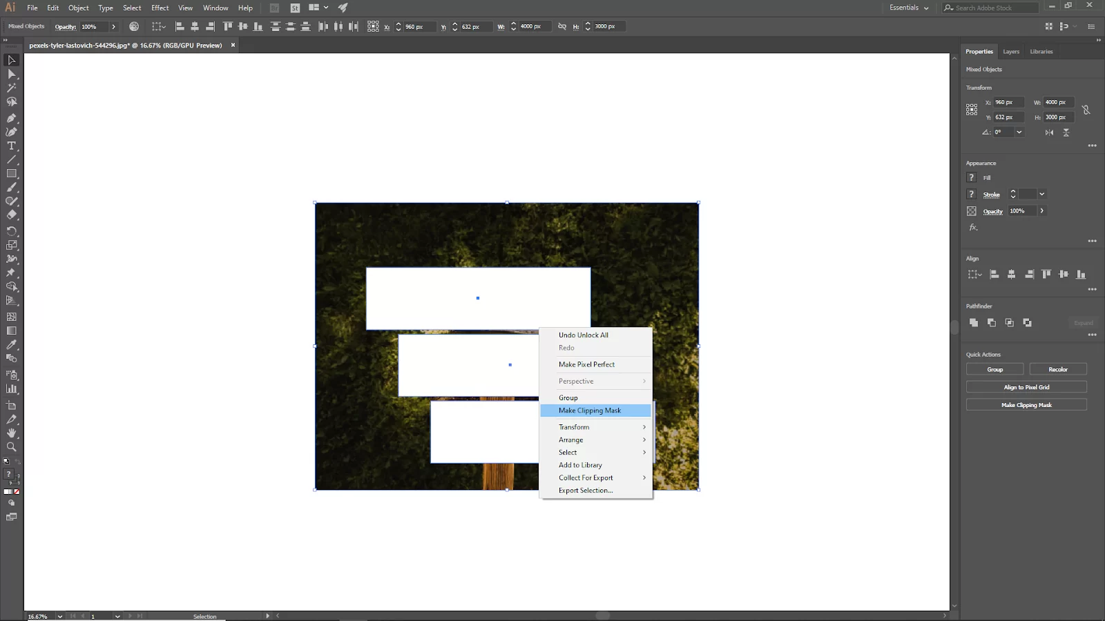 Make Clipping Mask in Illustrator