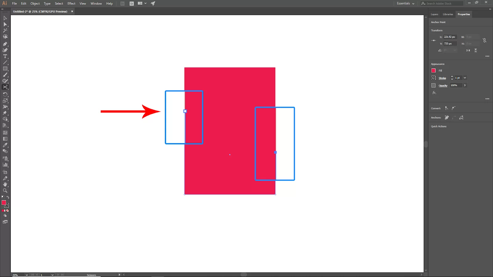 Anchor Point on Image in Illustrator
