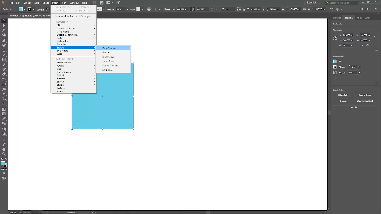 Drop Shadow in Illustrator