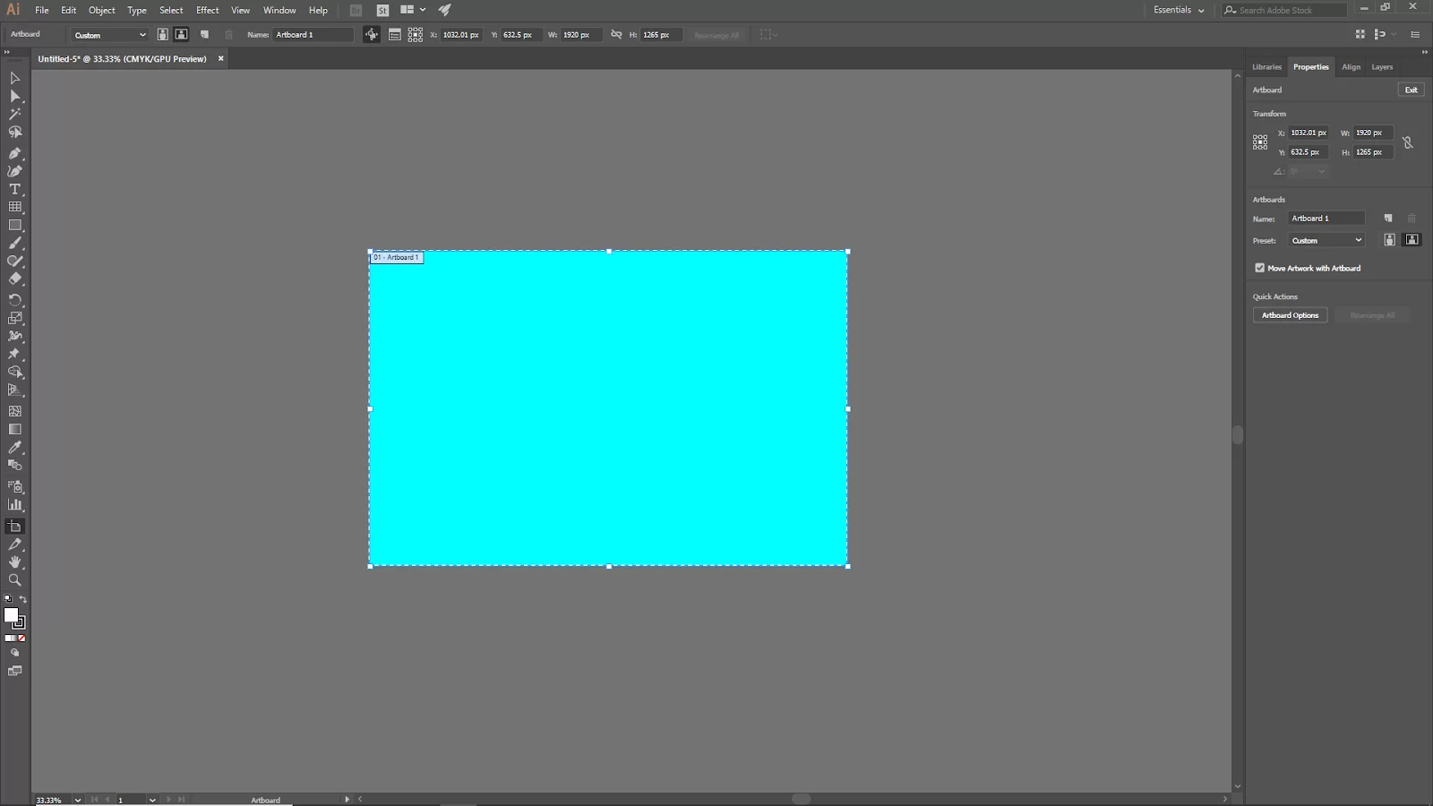 Changed Artboard in Illustrator