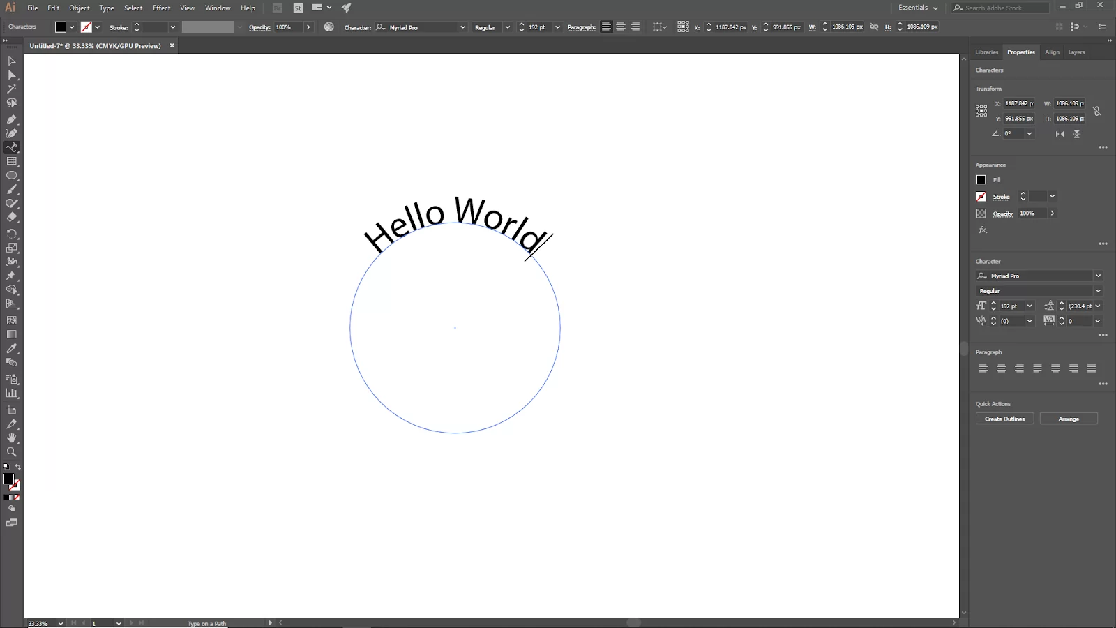 Write Text on Circle Path in Illustrator