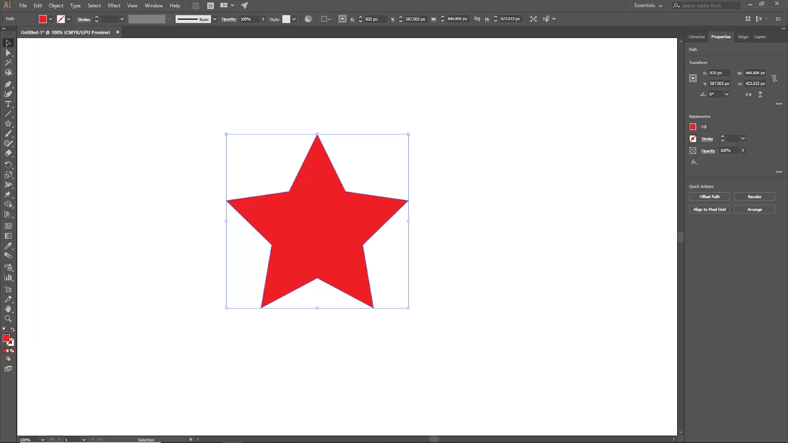 Red Shape in Illustrator