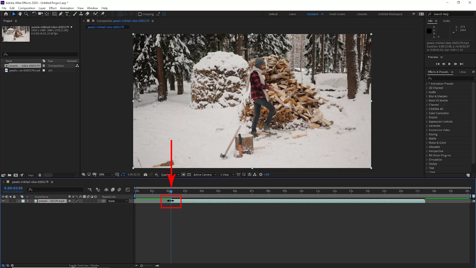 Cut Clip End in After Effects
