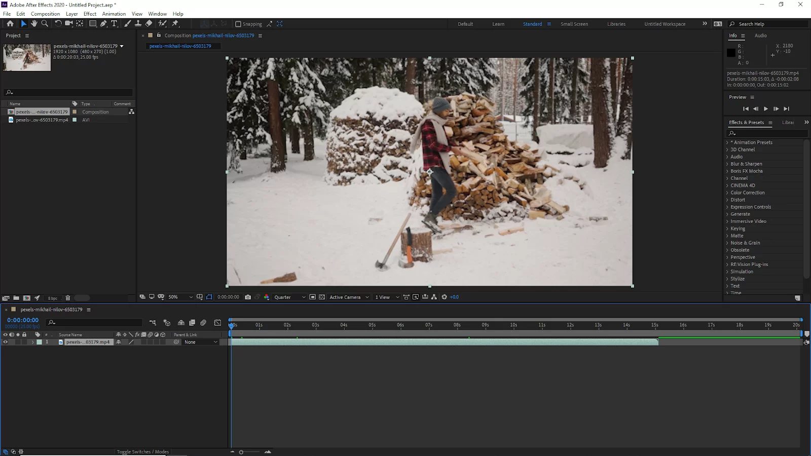 Reposition Clip in After Effects