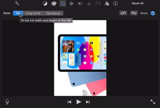 Fit Video in iMovie
