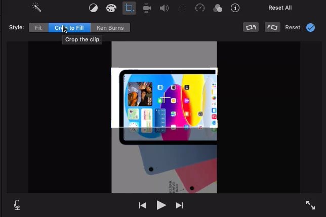 Crop To Fill in iMovie