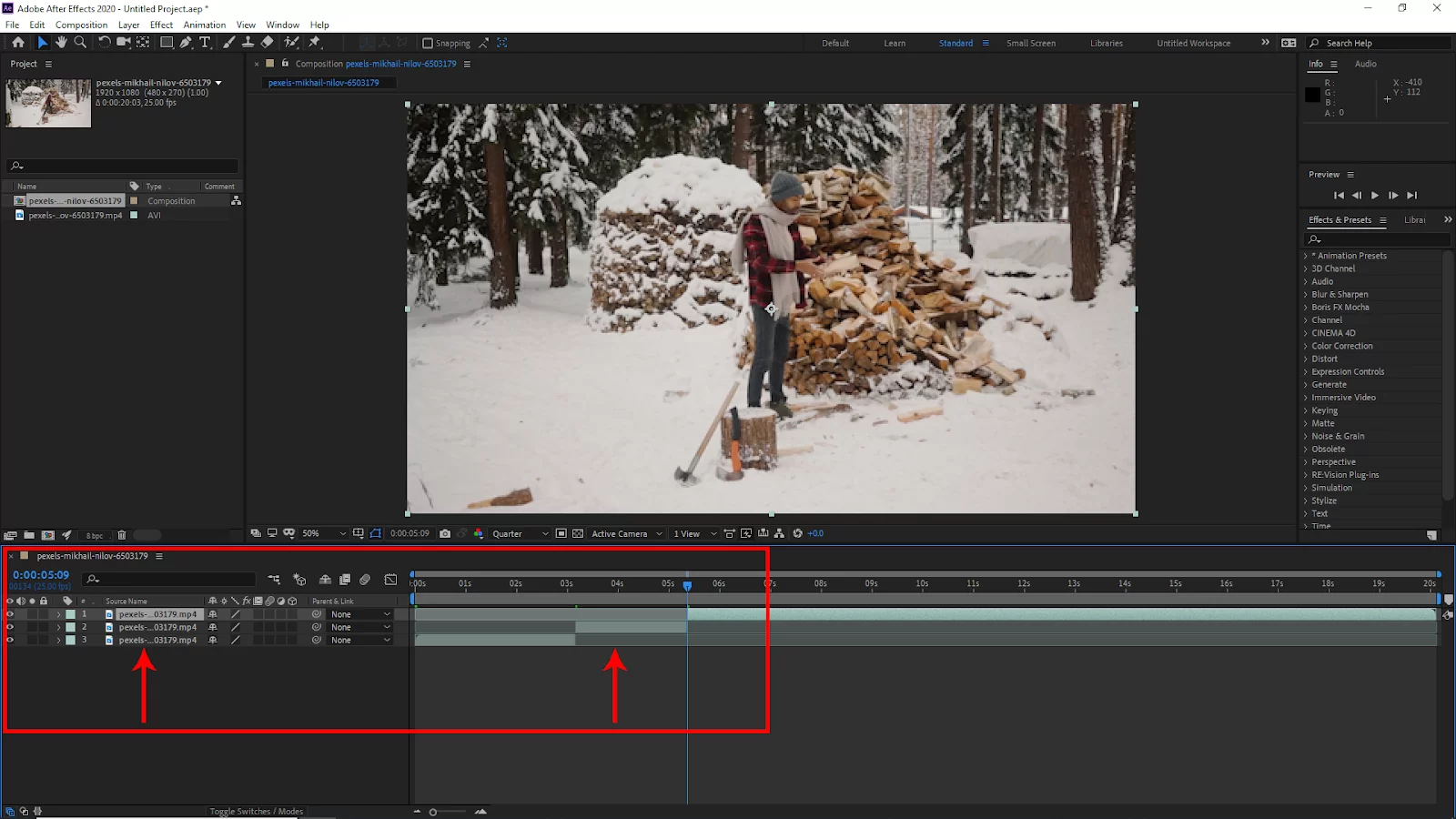 Delete Cut Clip in After Effects